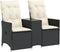 vidaXL - Tuinbank - 2-zits - verstelbaar - met - tafel - poly - rattan - zwart
