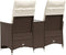 vidaXL - Tuinbank - 2-zits - verstelbaar - met - tafel - poly - rattan - bruin