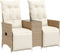 vidaXL - Tuinbank - 2-zits - verstelbaar - met - tafel - poly - rattan - beige