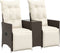 vidaXL - Tuinbank - 2-zits - verstelbaar - met - tafel - poly - rattan - bruin