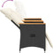 vidaXL - Tuinbank - 2-zits - verstelbaar - met - tafel - poly - rattan - zwart
