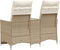 vidaXL - Tuinbank - 2-zits - verstelbaar - met - tafel - poly - rattan - beige