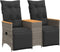 vidaXL - Tuinbank - 2-zits - verstelbaar - met - tafel - poly - rattan - grijs