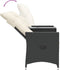 vidaXL - Tuinbank - 2-zits - verstelbaar - met - tafel - poly - rattan - zwart
