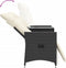 vidaXL - Tuinbank - 2-zits - verstelbaar - met - tafel - poly - rattan - zwart