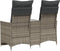 vidaXL - Tuinbank - 2-zits - verstelbaar - met - tafel - poly - rattan - grijs