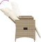 vidaXL - Tuinbank - 2-zits - verstelbaar - met - tafel - poly - rattan - beige