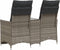 vidaXL - Tuinbank - 2-zits - verstelbaar - met - tafel - poly - rattan - grijs