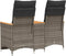 vidaXL - Tuinbank - 2-zits - verstelbaar - met - tafel - poly - rattan - grijs