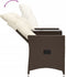 vidaXL - Tuinbank - 2-zits - verstelbaar - met - tafel - poly - rattan - bruin