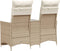 vidaXL - Tuinbank - 2-zits - verstelbaar - met - tafel - poly - rattan - beige