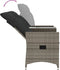 vidaXL - Tuinbank - 2-zits - verstelbaar - met - tafel - poly - rattan - grijs