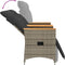 vidaXL - Tuinbank - 2-zits - verstelbaar - met - tafel - poly - rattan - grijs