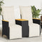 vidaXL - Tuinbank - 2-zits - verstelbaar - met - tafel - poly - rattan - zwart