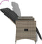 vidaXL - Tuinbank - 2-zits - verstelbaar - met - tafel - poly - rattan - grijs