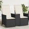 vidaXL - Tuinbank - 2-zits - verstelbaar - met - tafel - poly - rattan - zwart