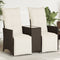 vidaXL - Tuinbank - 2-zits - verstelbaar - met - tafel - poly - rattan - bruin