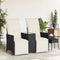 vidaXL - Tuinbank - 2-zits - verstelbaar - met - tafel - poly - rattan - zwart