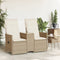 vidaXL - Tuinbank - 2-zits - verstelbaar - met - tafel - poly - rattan - beige