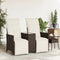 vidaXL - Tuinbank - 2-zits - verstelbaar - met - tafel - poly - rattan - bruin