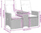vidaXL - Tuinbank - 2-zits - verstelbaar - met - tafel - poly - rattan - zwart