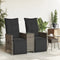 vidaXL - Tuinbank - 2-zits - verstelbaar - met - tafel - poly - rattan - grijs