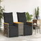 vidaXL - Tuinbank - 2-zits - verstelbaar - met - tafel - poly - rattan - grijs