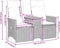vidaXL - Tuinbank - 2-zits - verstelbaar - met - tafel - poly - rattan - grijs