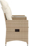 vidaXL - Tuinbank - 2-zits - verstelbaar - met - tafel - poly - rattan - beige