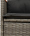 vidaXL - Tuinbank - 2-zits - verstelbaar - met - tafel - poly - rattan - grijs