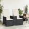 vidaXL - Tuinbank - 2-zits - verstelbaar - met - tafel - poly - rattan - zwart