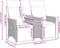 vidaXL - Tuinbank - 2-zits - verstelbaar - met - tafel - poly - rattan - grijs