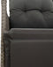vidaXL - Tuinbank - 2-zits - verstelbaar - met - tafel - poly - rattan - grijs