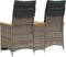 vidaXL - Tuinbank - 2-zits - verstelbaar - met - tafel - poly - rattan - grijs
