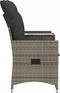 vidaXL - Tuinbank - 2-zits - verstelbaar - met - tafel - poly - rattan - grijs