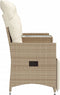 vidaXL - Tuinbank - 2-zits - verstelbaar - met - tafel - poly - rattan - beige