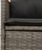 vidaXL - Tuinbank - 2-zits - verstelbaar - met - tafel - poly - rattan - grijs