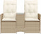 vidaXL - Tuinbank - 2-zits - verstelbaar - met - tafel - poly - rattan - beige