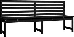 vidaXL - Tuinbank - 201,5 - cm - massief - grenenhout - zwart