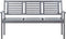 vidaXL - Tuinbank - 3-zits - 150 - cm - massief - eucalyptushout - grijs
