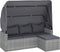 vidaXL - Tuinbank - 3-zits - met - dak - en - voetenbank - poly - rattan - grijs