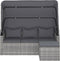 vidaXL - Tuinbank - 3-zits - met - dak - en - voetenbank - poly - rattan - grijs