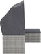 vidaXL - Tuinbank - 3-zits - met - dak - en - voetenbank - poly - rattan - grijs