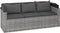 vidaXL - Tuinbank - 3-zits - met - dak - en - voetenbank - poly - rattan - grijs