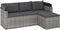 vidaXL - Tuinbank - 3-zits - met - dak - en - voetenbank - poly - rattan - grijs