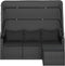 vidaXL - Tuinbank - 3-zits - met - dak - en - voetenbank - poly - rattan - zwart