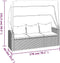 vidaXL - Tuinbank - 3-zits - met - dak - en - voetenbank - poly - rattan - grijs