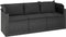 vidaXL - Tuinbank - 3-zits - met - dak - en - voetenbank - poly - rattan - zwart