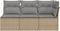vidaXL - Tuinbank - 3-zits - met - kussens - poly - rattan - beige