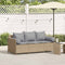 vidaXL - Tuinbank - 3-zits - met - kussens - poly - rattan - beige